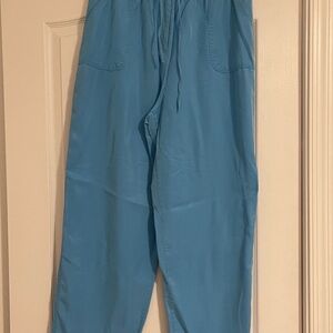 Loose Fit Flowy Blue Pants Women